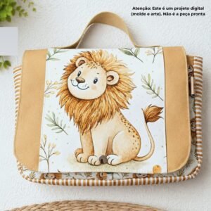 [ARQUIVO DIGITAL] Projeto para Sublimação - Necessaire Porta Fraldas e Lenços Leãozinho